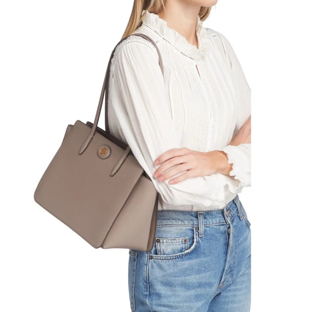 Tory Burch Robinson Pebbled Leather Tote Bag